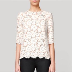 Stella McCartney cream lace 3/4 sleeve button back top size 44 (8)